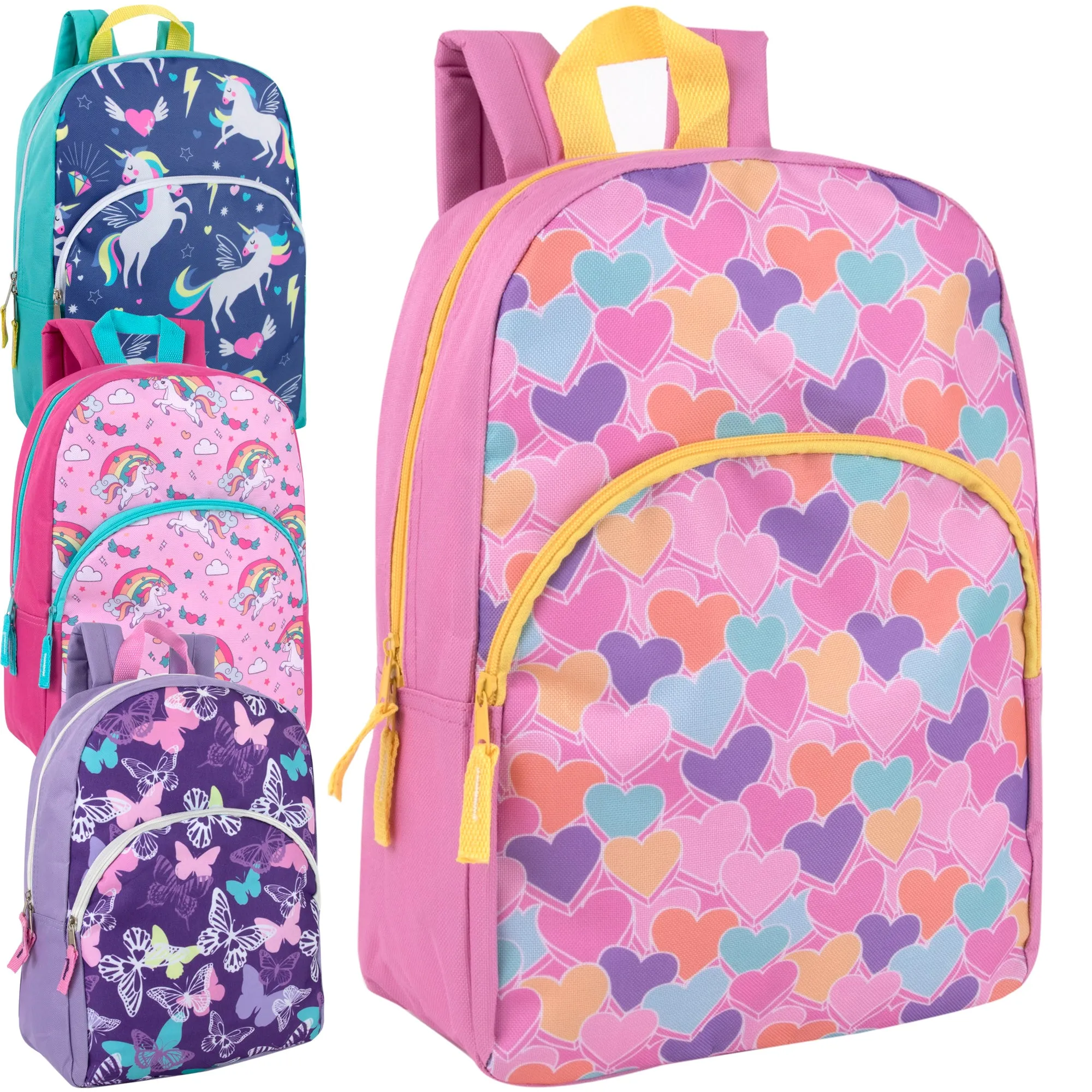 15 Inch Printed Character Backpacks - Girls Assortment