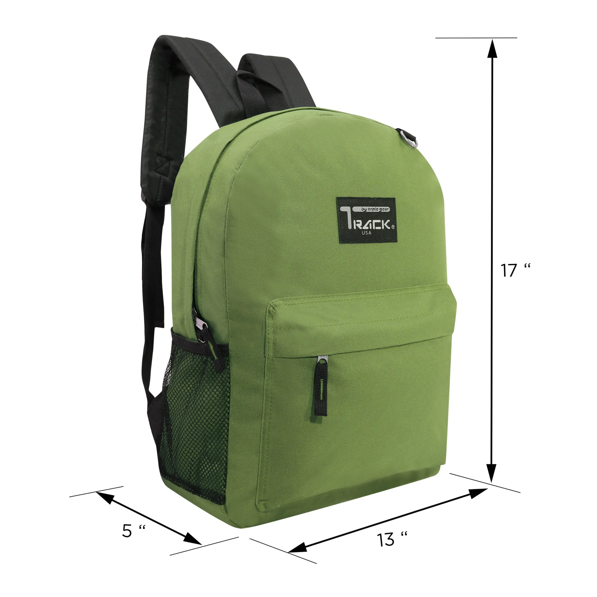 17" Bulk Classic Olive Backpack - Wholesale Case of 24 Bookbags