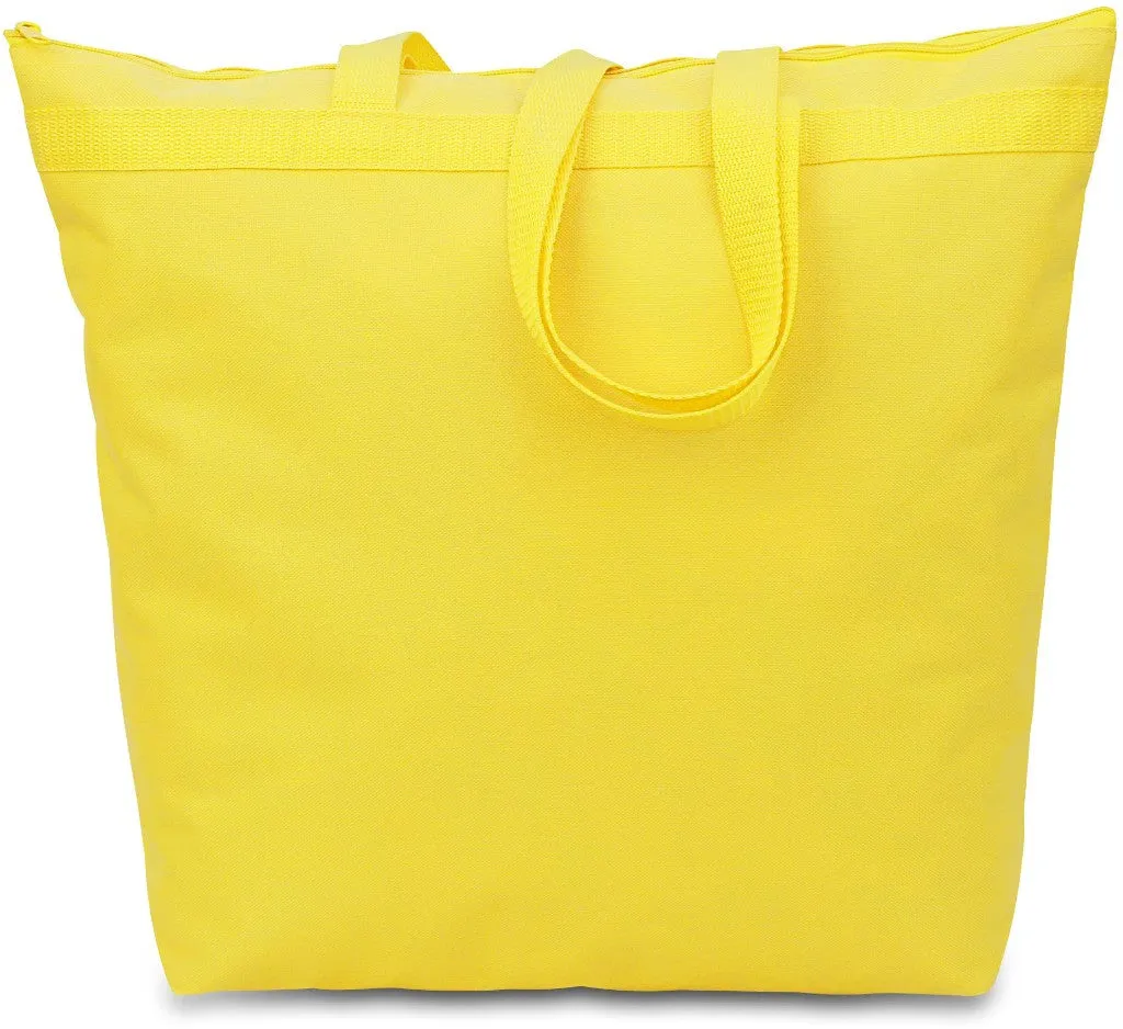 600 denier polyester large tote - bright yellow Case of 48