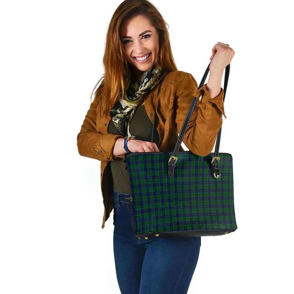 Austin Tartan Leather Tote Bag