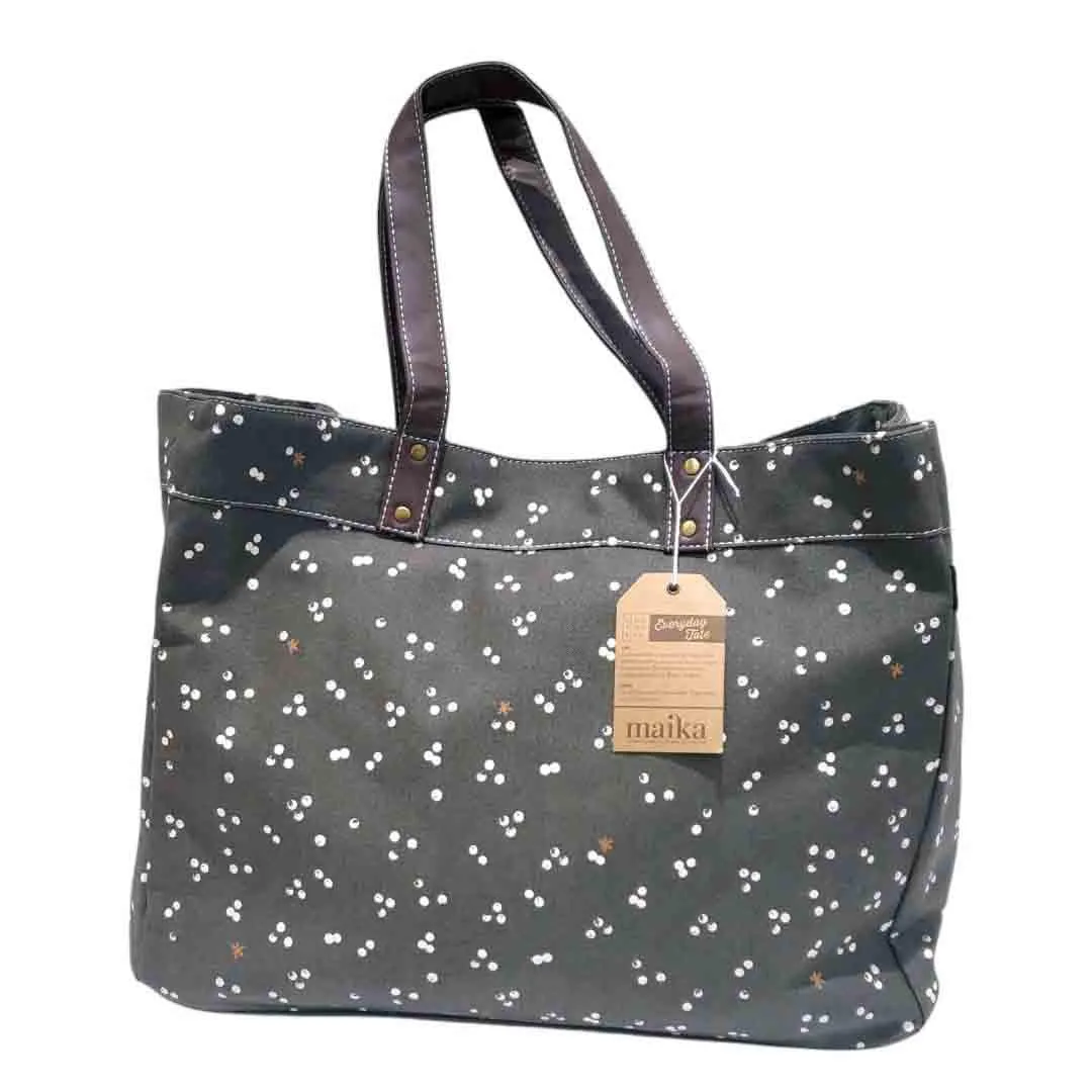 Carryall Tote - Nochi Gray Dotted by MAIKA