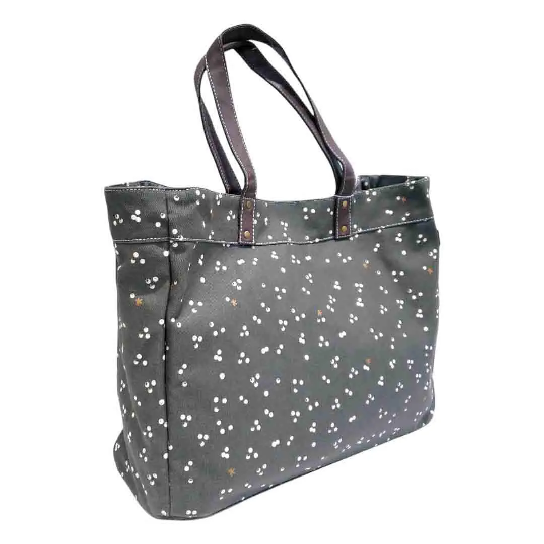 Carryall Tote - Nochi Gray Dotted by MAIKA