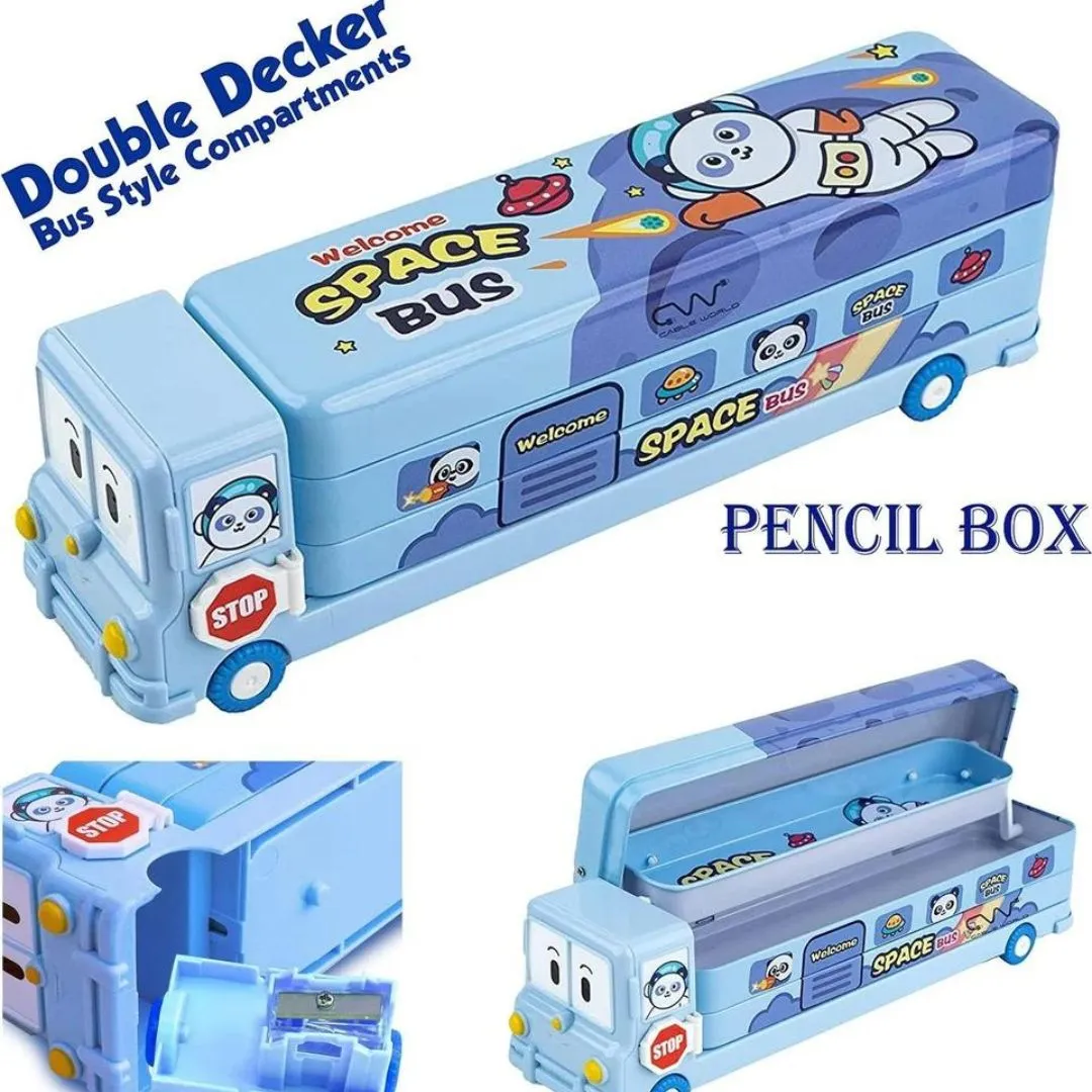 Cute Bus Shaped High Quality Pencil Box (Pack Of 1)