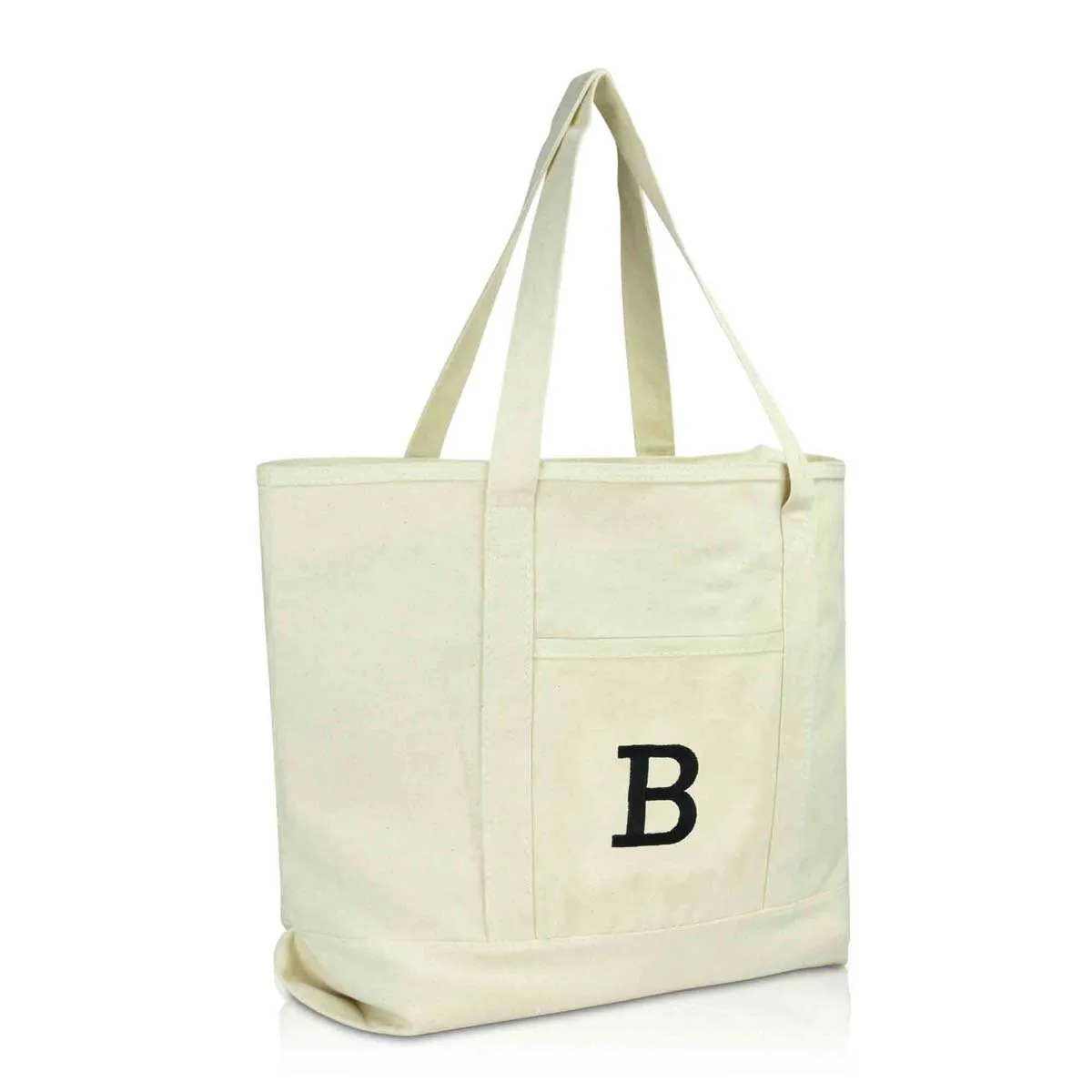 Dalix Initial Tote Bag Personalized Monogram Zippered Top Letter - B