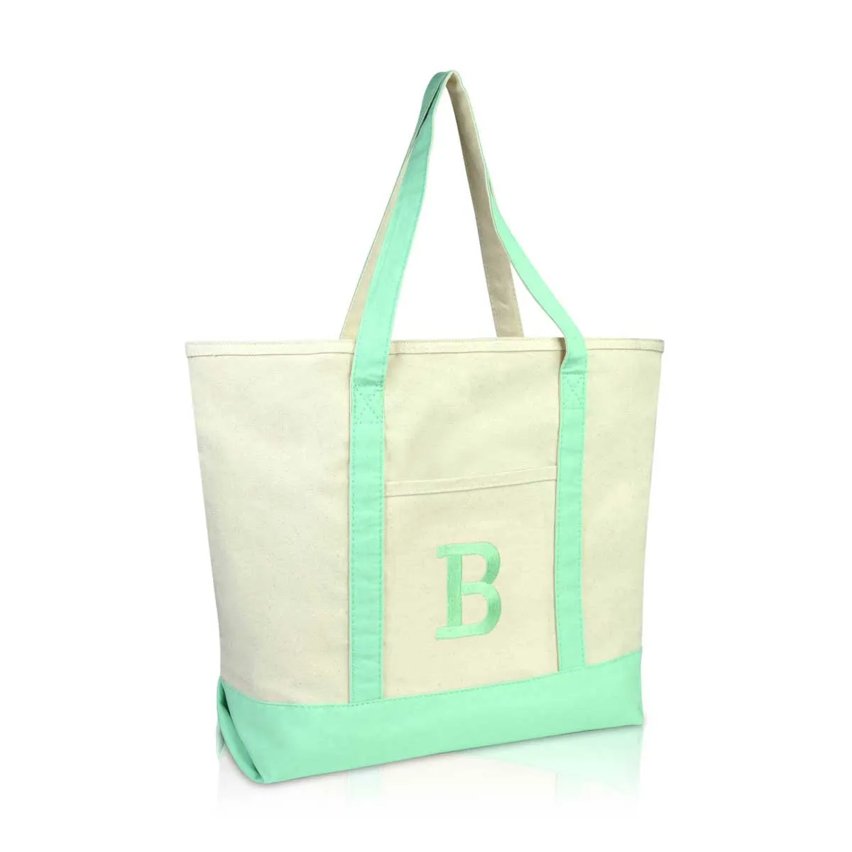 Dalix Initial Tote Bag Personalized Monogram Zippered Top Letter - B