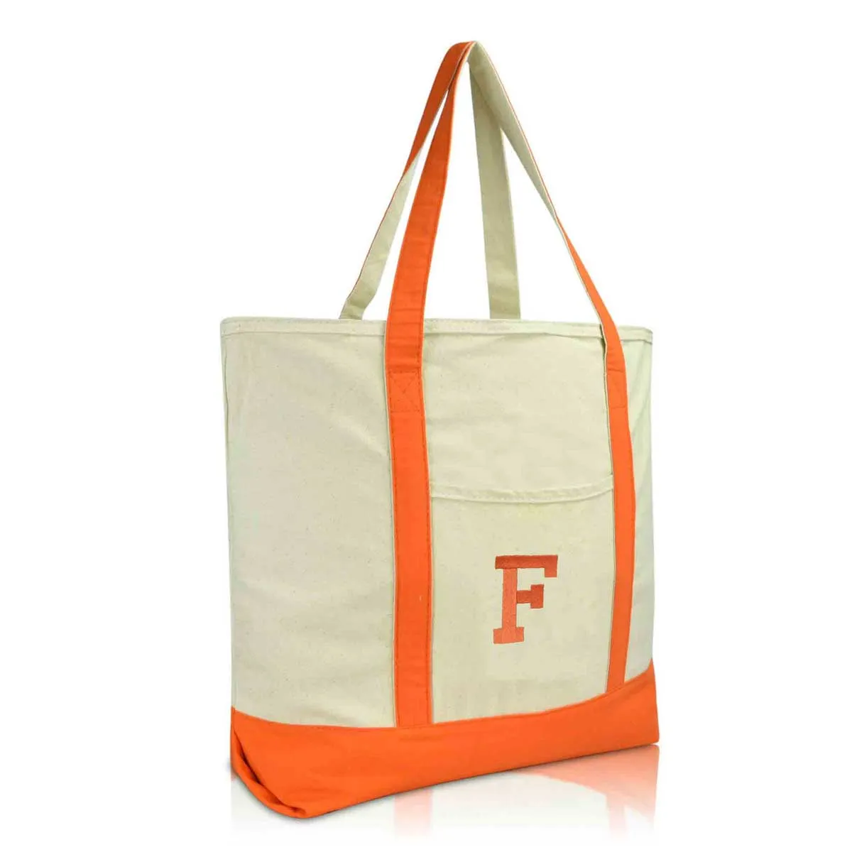 Dalix Initial Tote Bag Personalized Monogram Zippered Top Letter - F