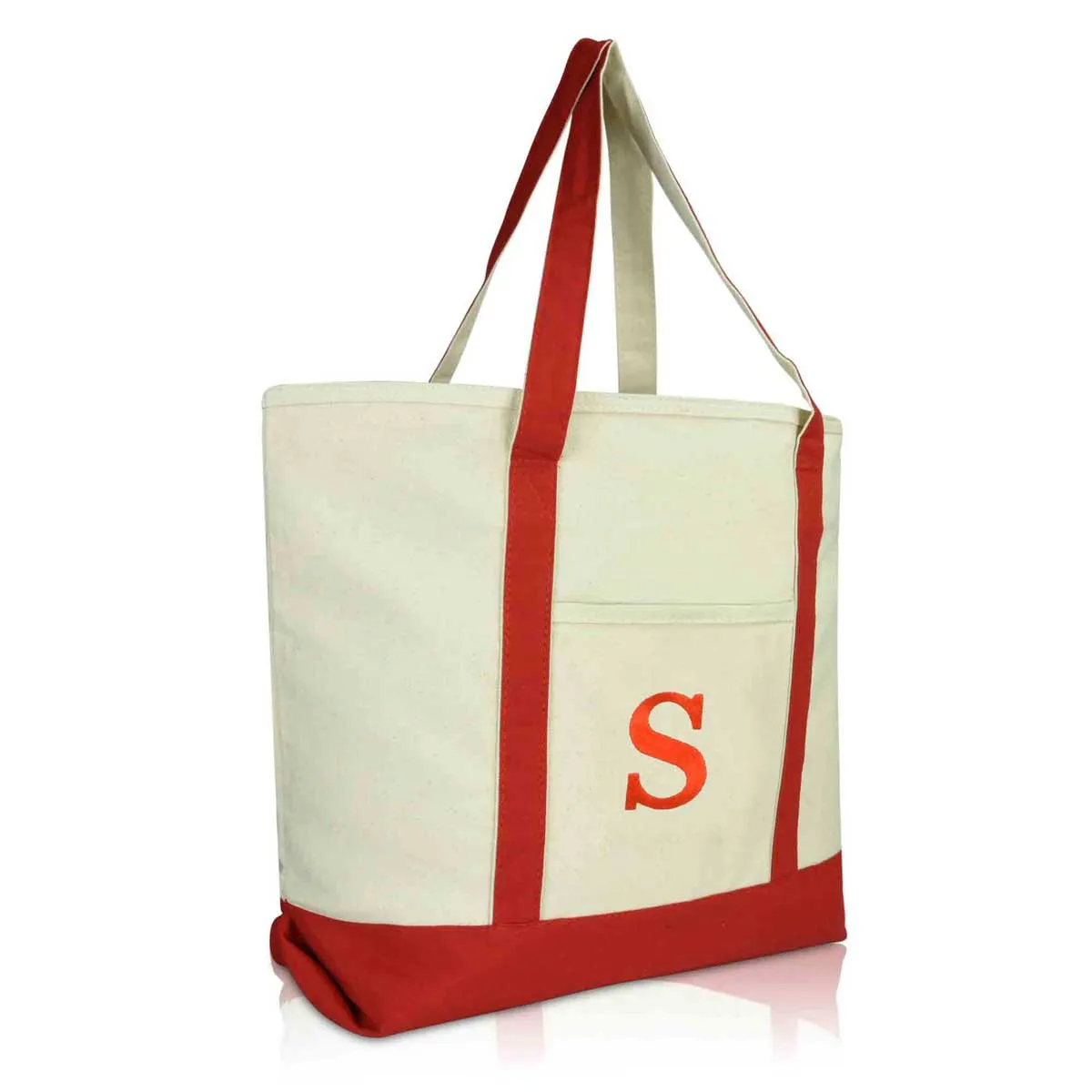 Dalix Initial Tote Bag Personalized Monogram Zippered Top Letter - S