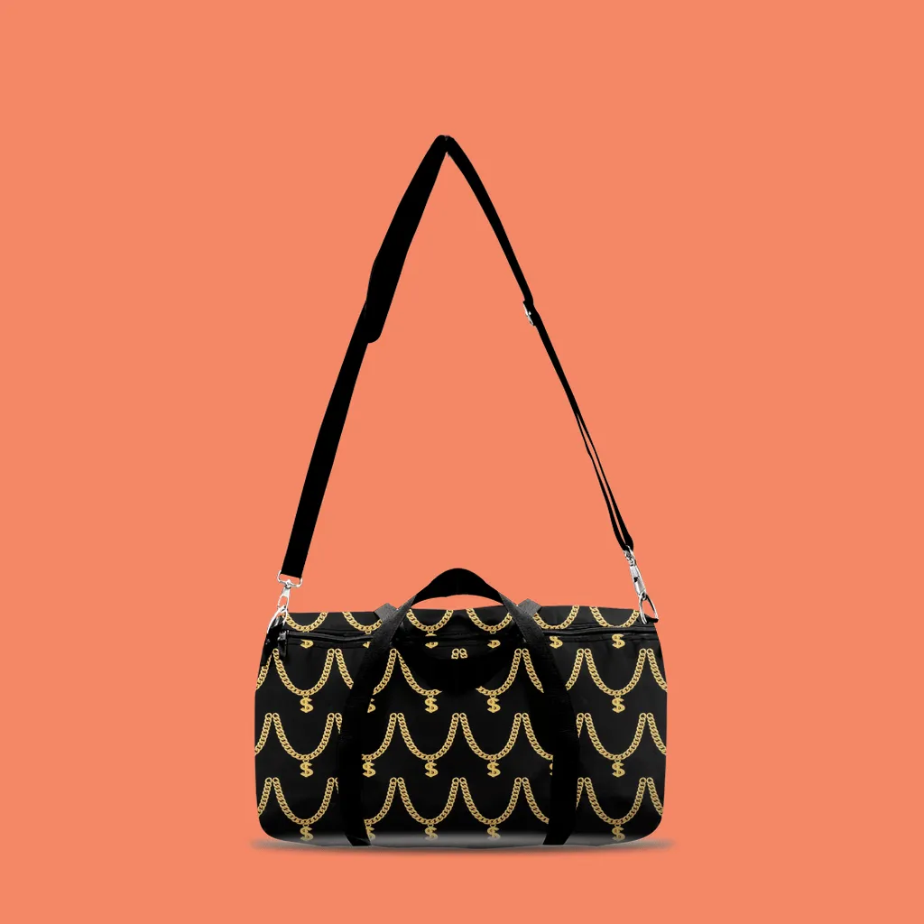 Gold Chain Pattern Duffle Bag