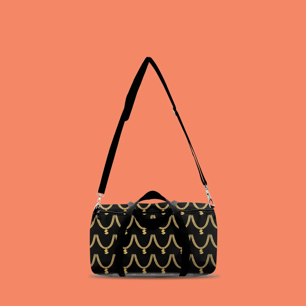 Gold Chain Pattern Duffle Bag