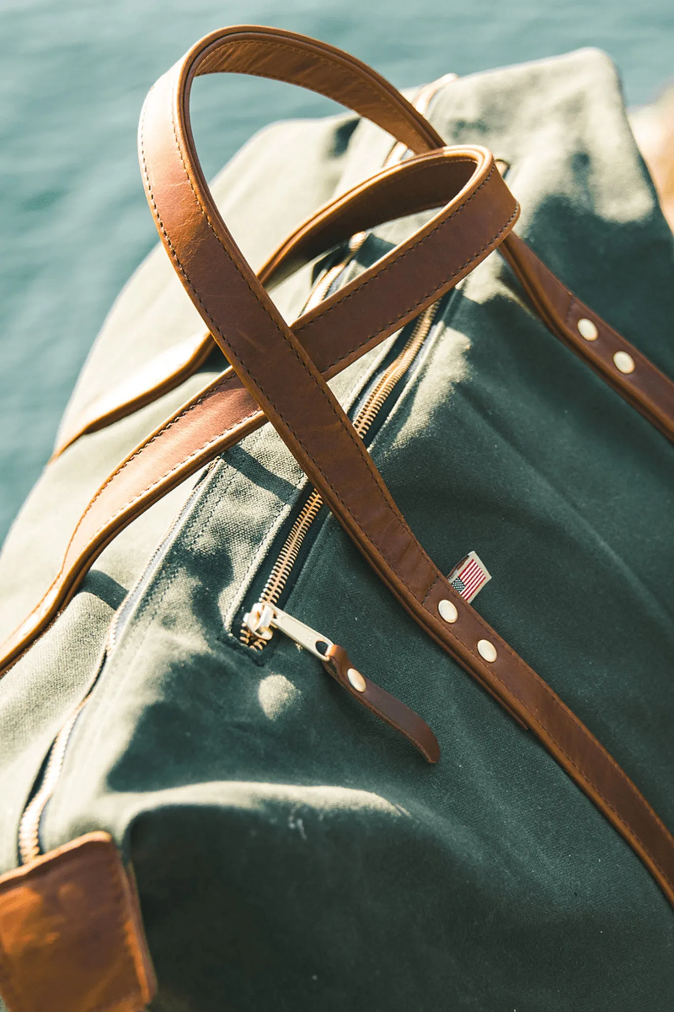 Hunter Green Waxed Canvas Heritage Weekender Duffel