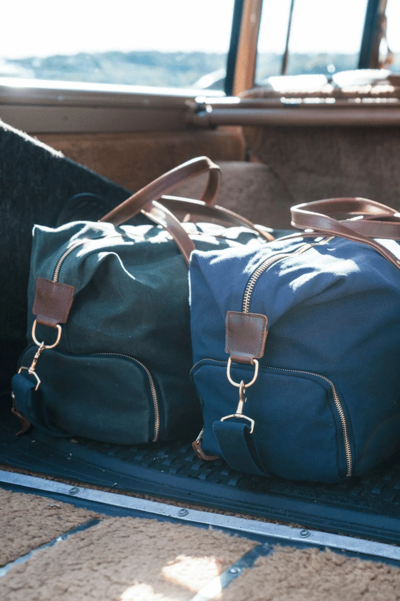 Hunter Green Waxed Canvas Heritage Weekender Duffel