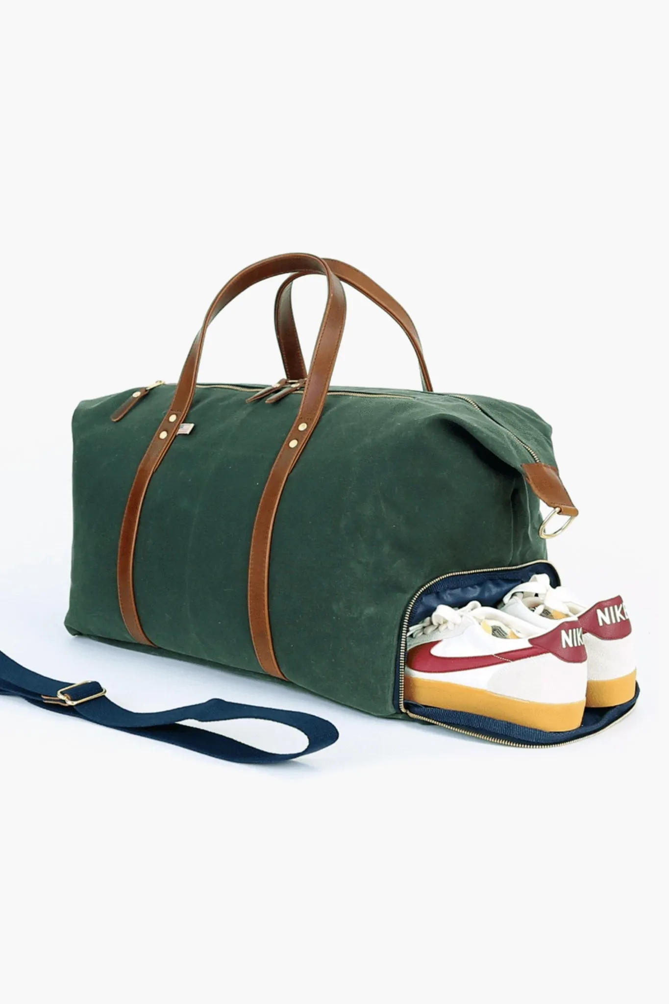 Hunter Green Waxed Canvas Heritage Weekender Duffel