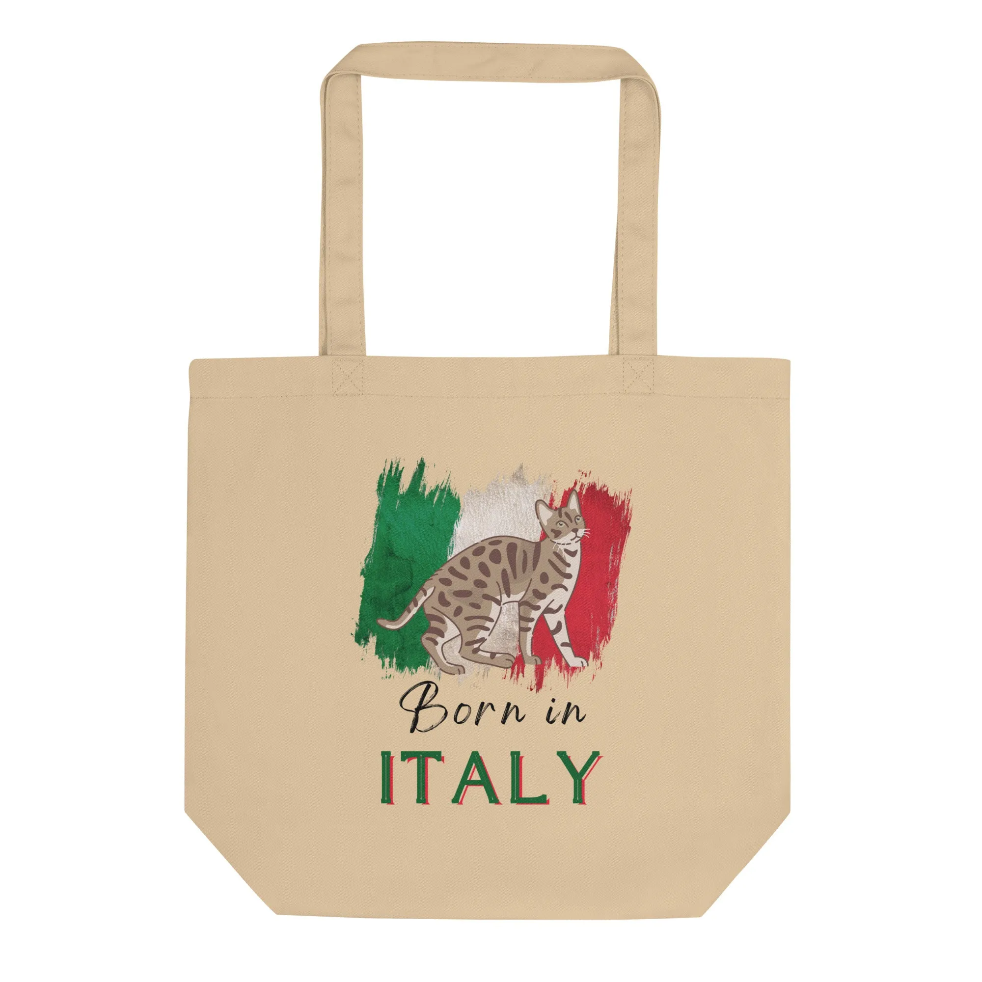 Italian Flag and cat, Eco Tote Bag