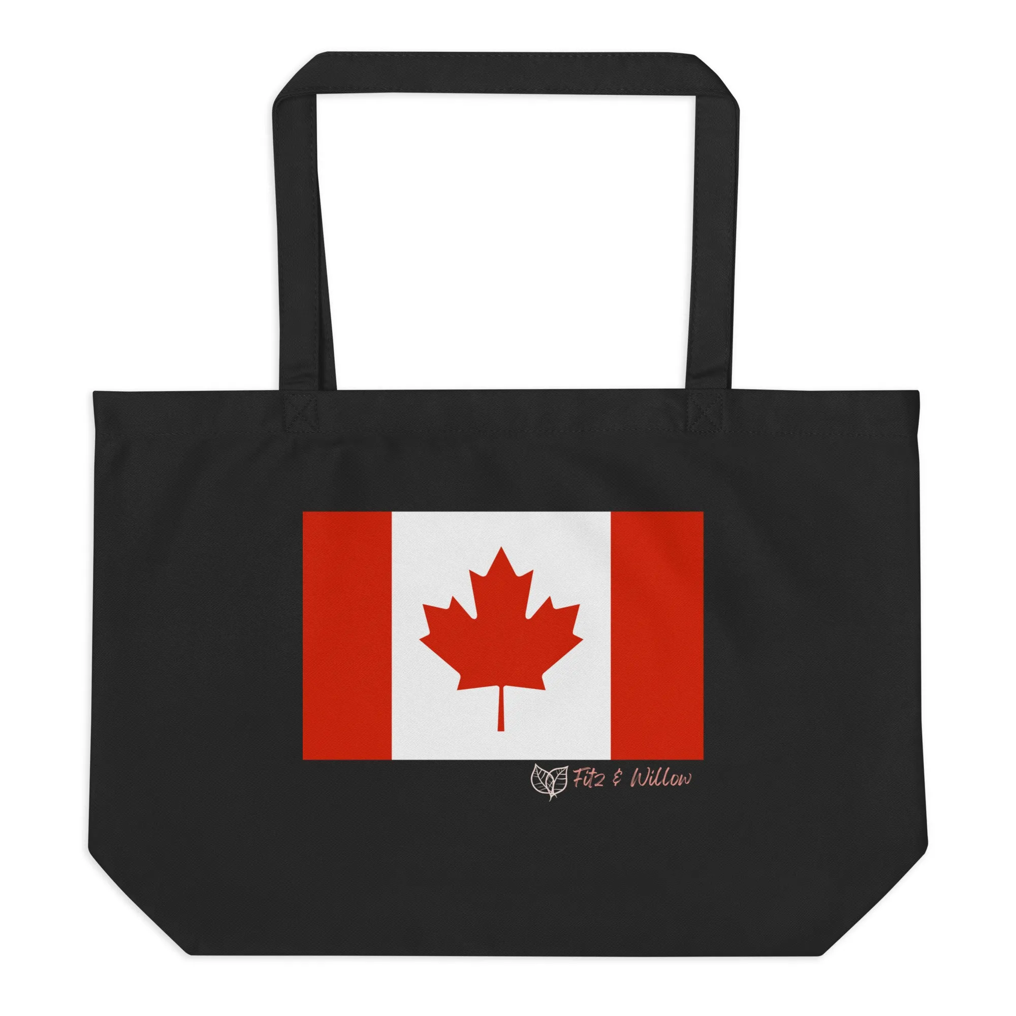 Jamaica- Canada flags, Large organic tote bag