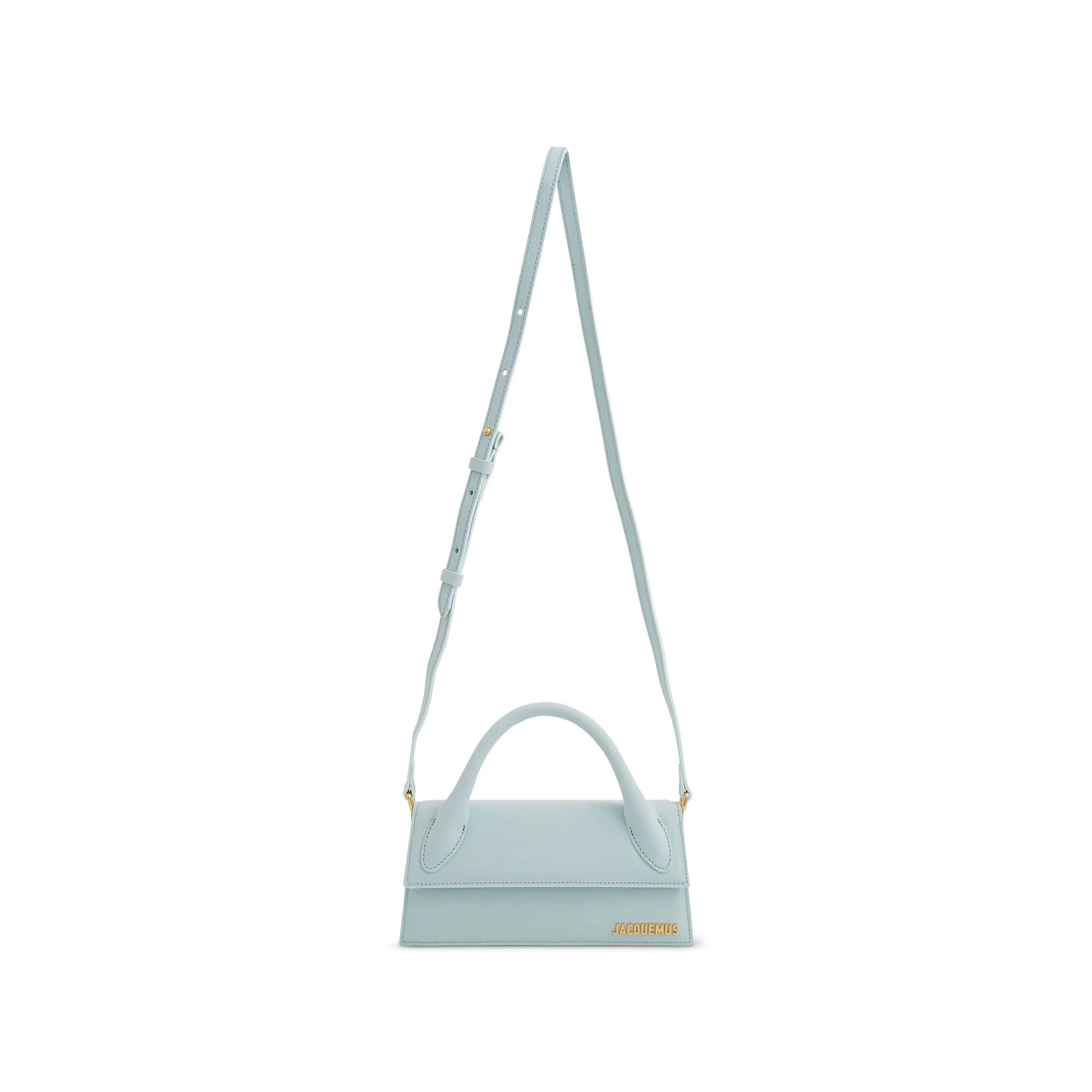 Le Chiquito Long Leather Bag in Pale Blue