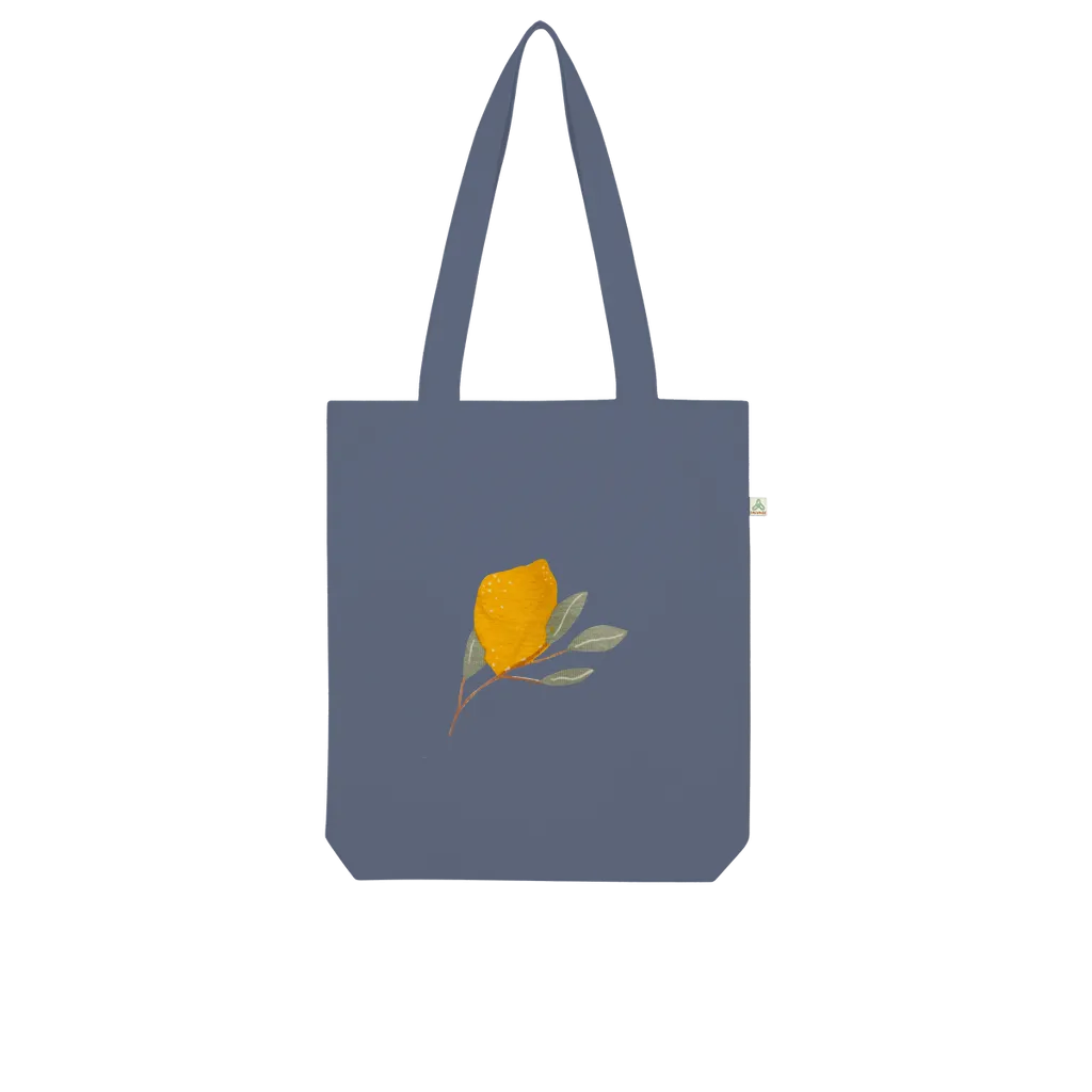 Lemon and Leaves Organic Tote Bag