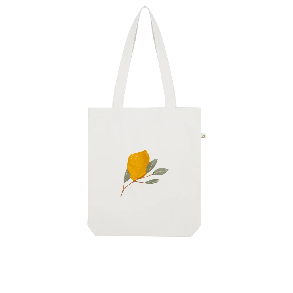 Lemon and Leaves Organic Tote Bag