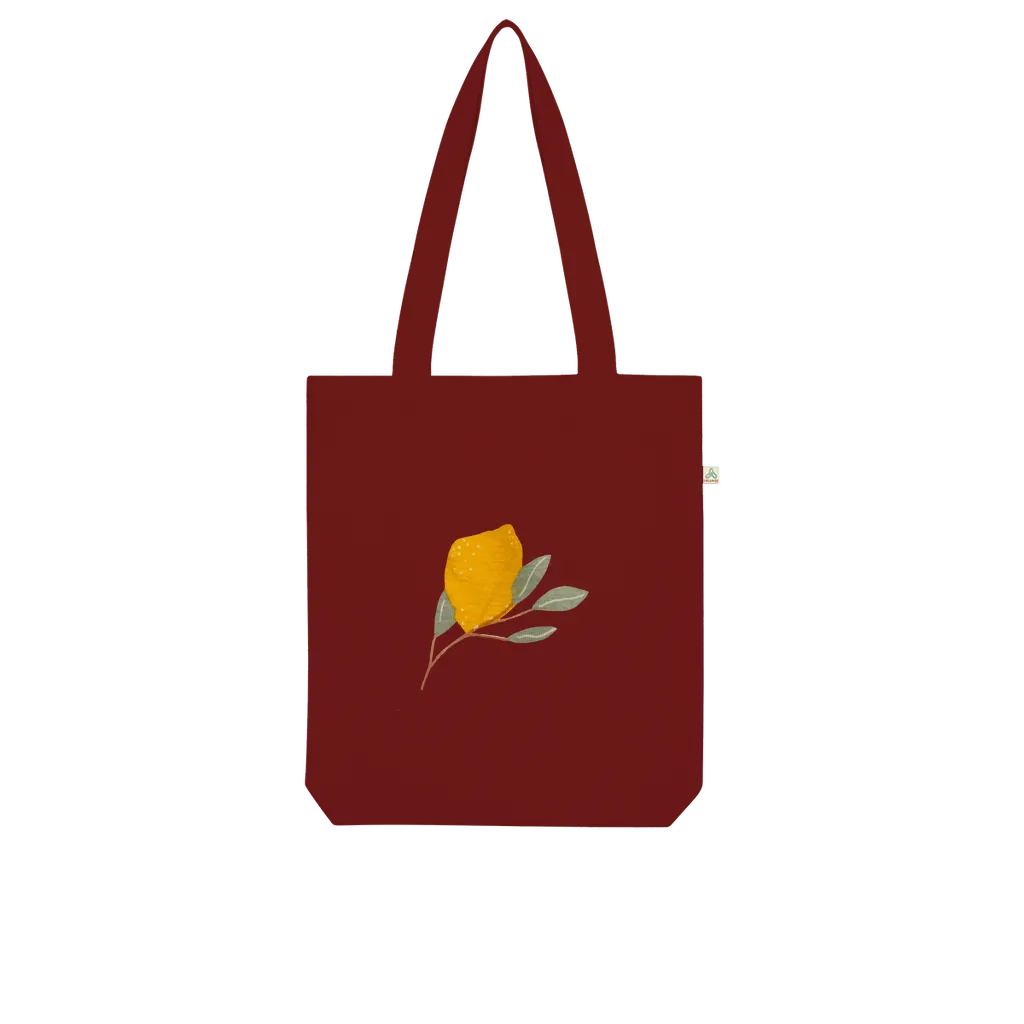 Lemon and Leaves Organic Tote Bag