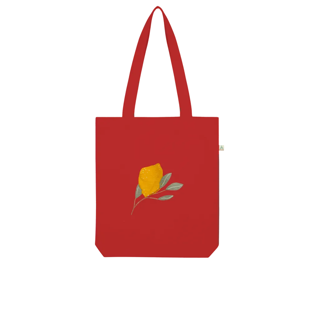 Lemon and Leaves Organic Tote Bag