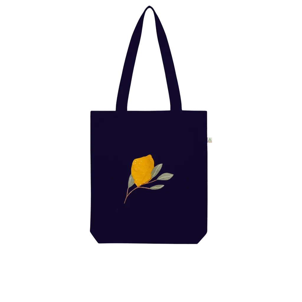 Lemon and Leaves Organic Tote Bag