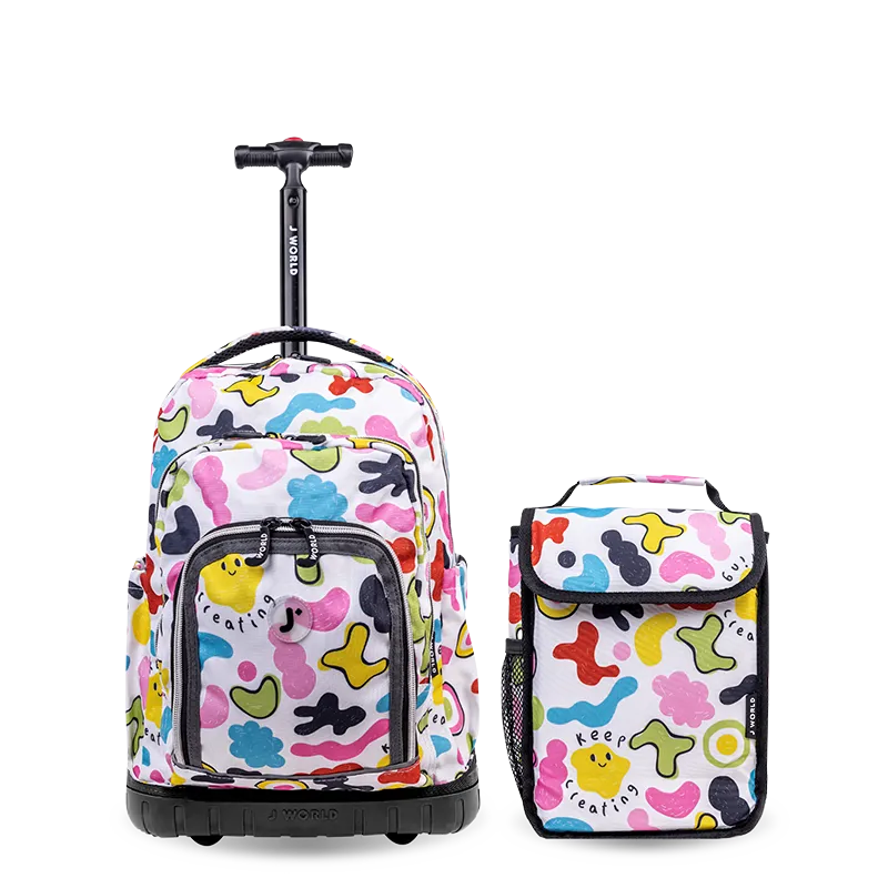 Lollipop Kids Rolling Backpack With Lunch Bag (16 Inch)