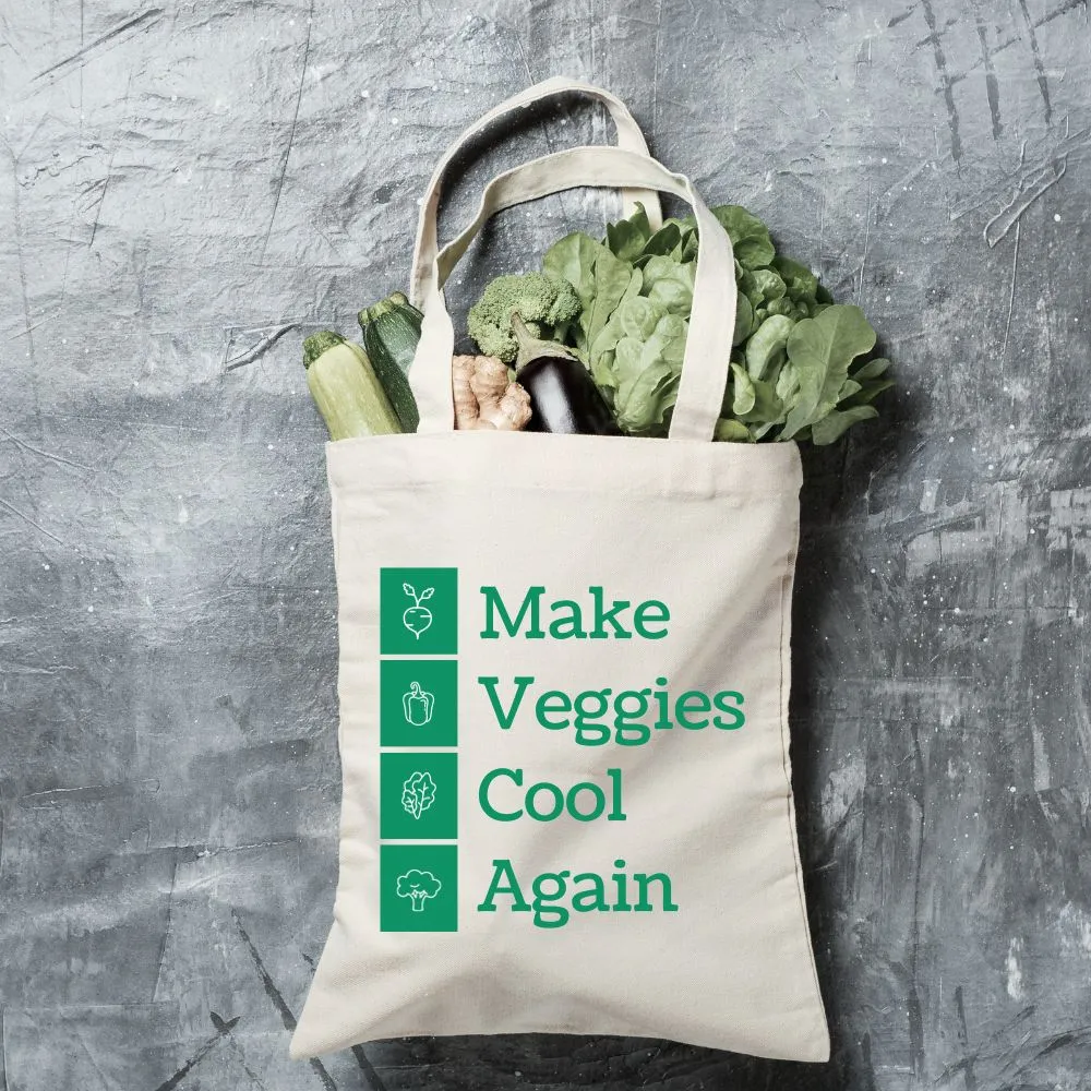 Make Veggies Cool Again Tote Bag with Zipper