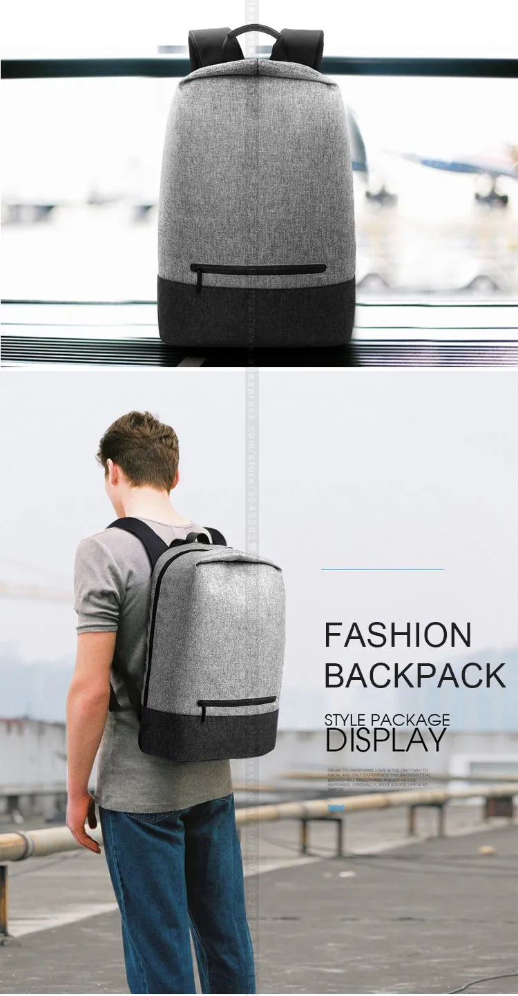 Men's Waterproof Casual Backpack with USB Charging