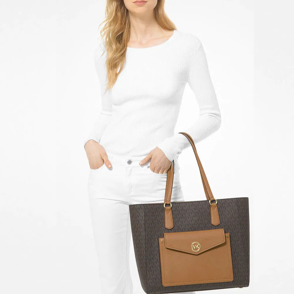 Michael Kors Joey MK Signature TZ Tote Bag, Brown