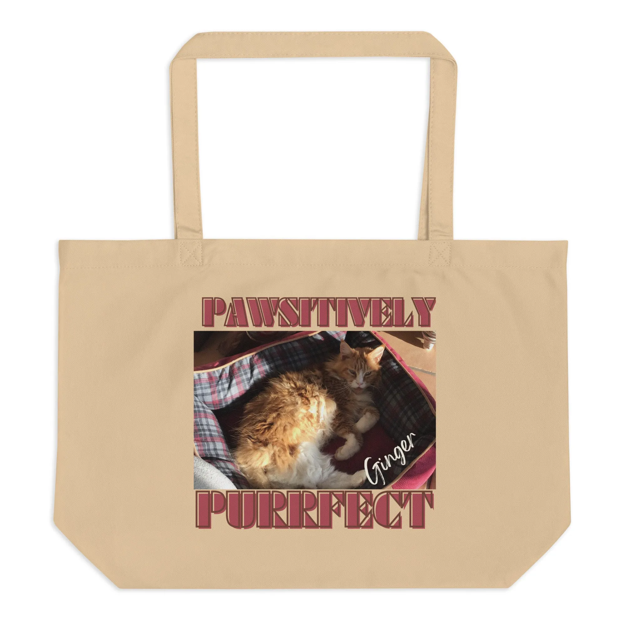 My Cat Ginger, Large organic tote bag