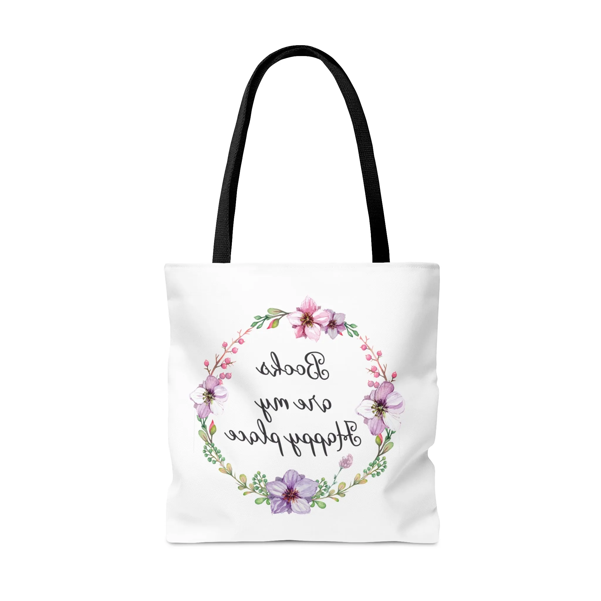 My Happy Place Floral Canvas Tote Bag