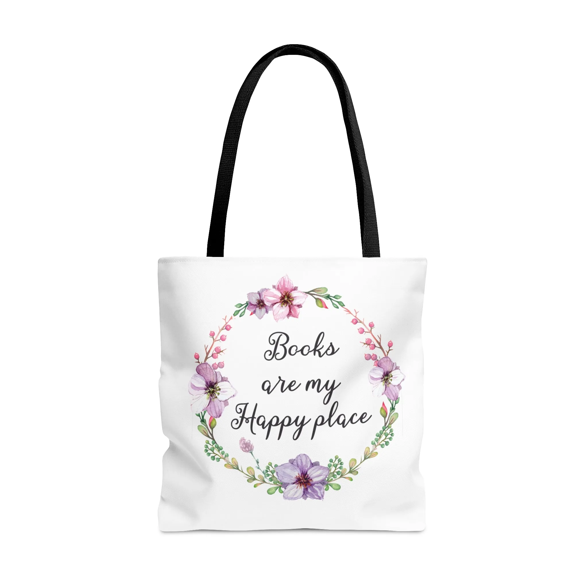 My Happy Place Floral Canvas Tote Bag