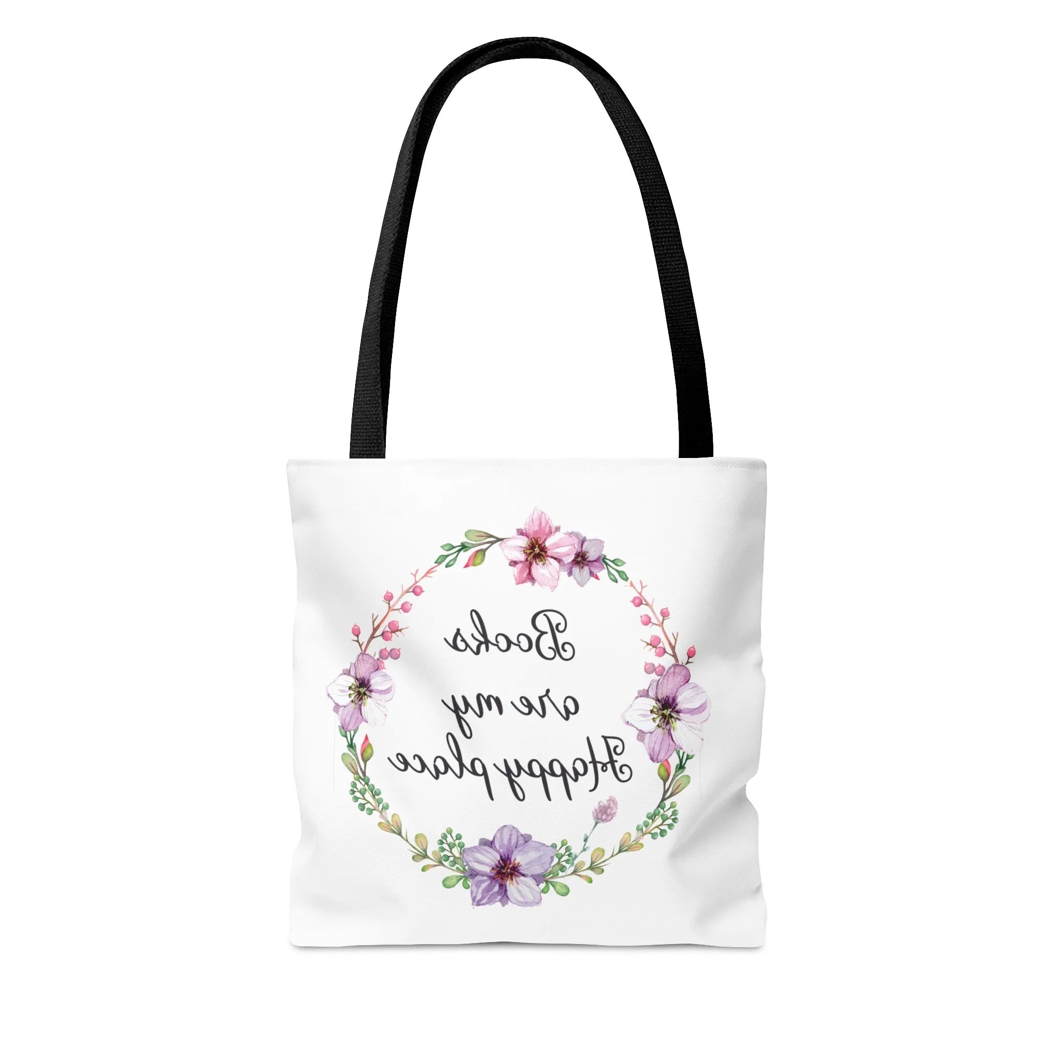 My Happy Place Floral Canvas Tote Bag