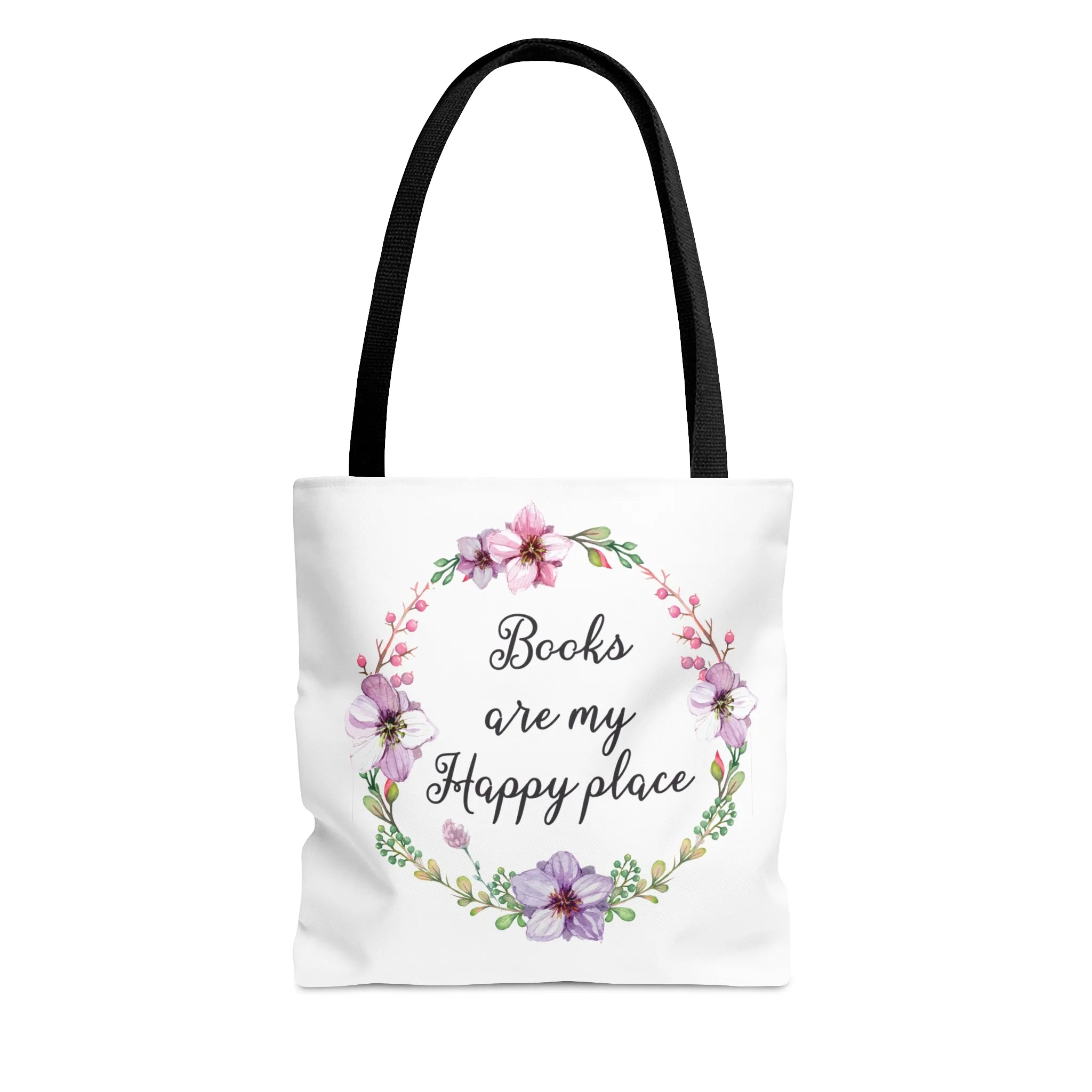 My Happy Place Floral Canvas Tote Bag