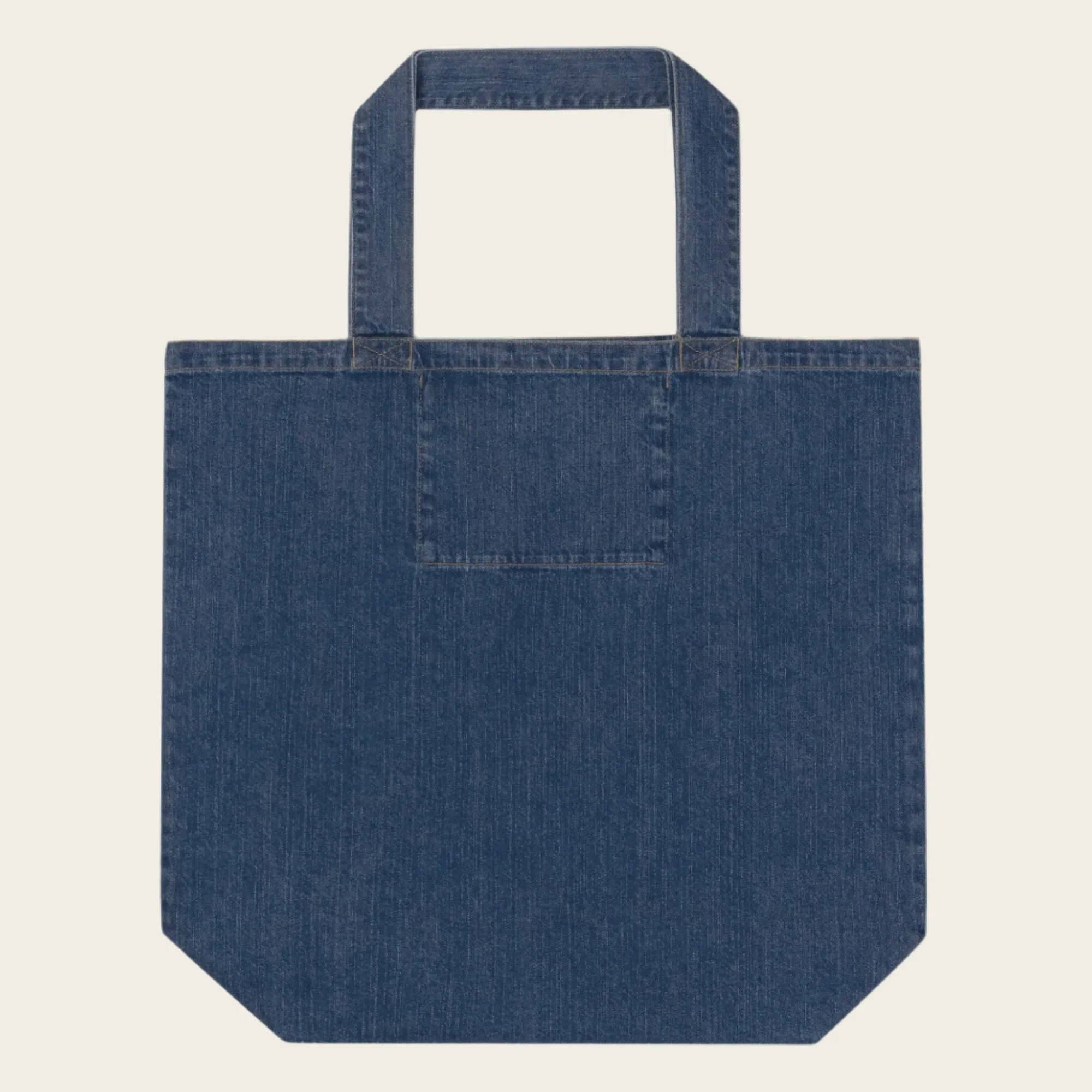 Organic Cotton Denim Tote Bag with Horse Print - Eco-Friendly