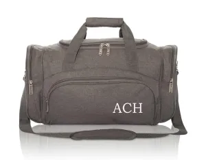 Personalized Gray Duffel Bag