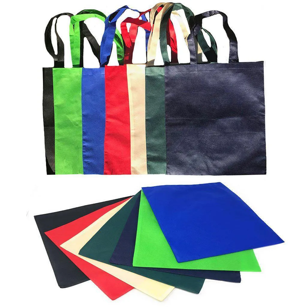 Plain Reusable Grocery Shopping Tote Bags Recycled Eco Friendly 15inch