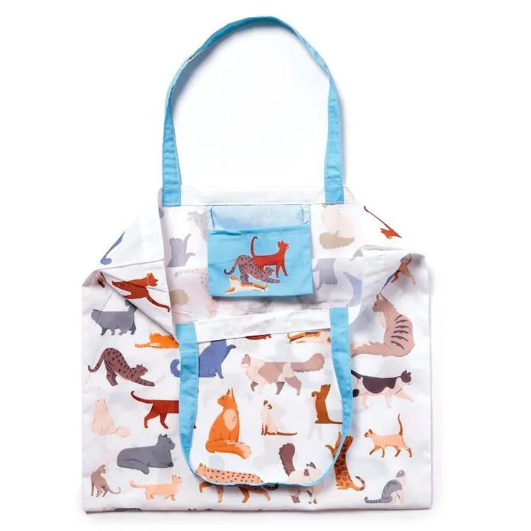 Puckator Foldable Recycled Shopping Bag - Feline Fine Cats