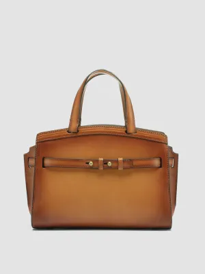 SADDLE 01 - Brown Leather Shoulder Bag