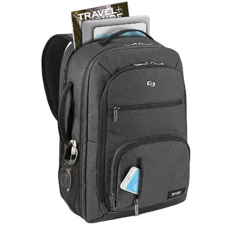 Solo Grand Travel Backpack 17.3", Grey, One Size, Grand Travel Tsa Backpack