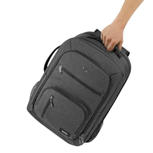 Solo Grand Travel Backpack 17.3", Grey, One Size, Grand Travel Tsa Backpack