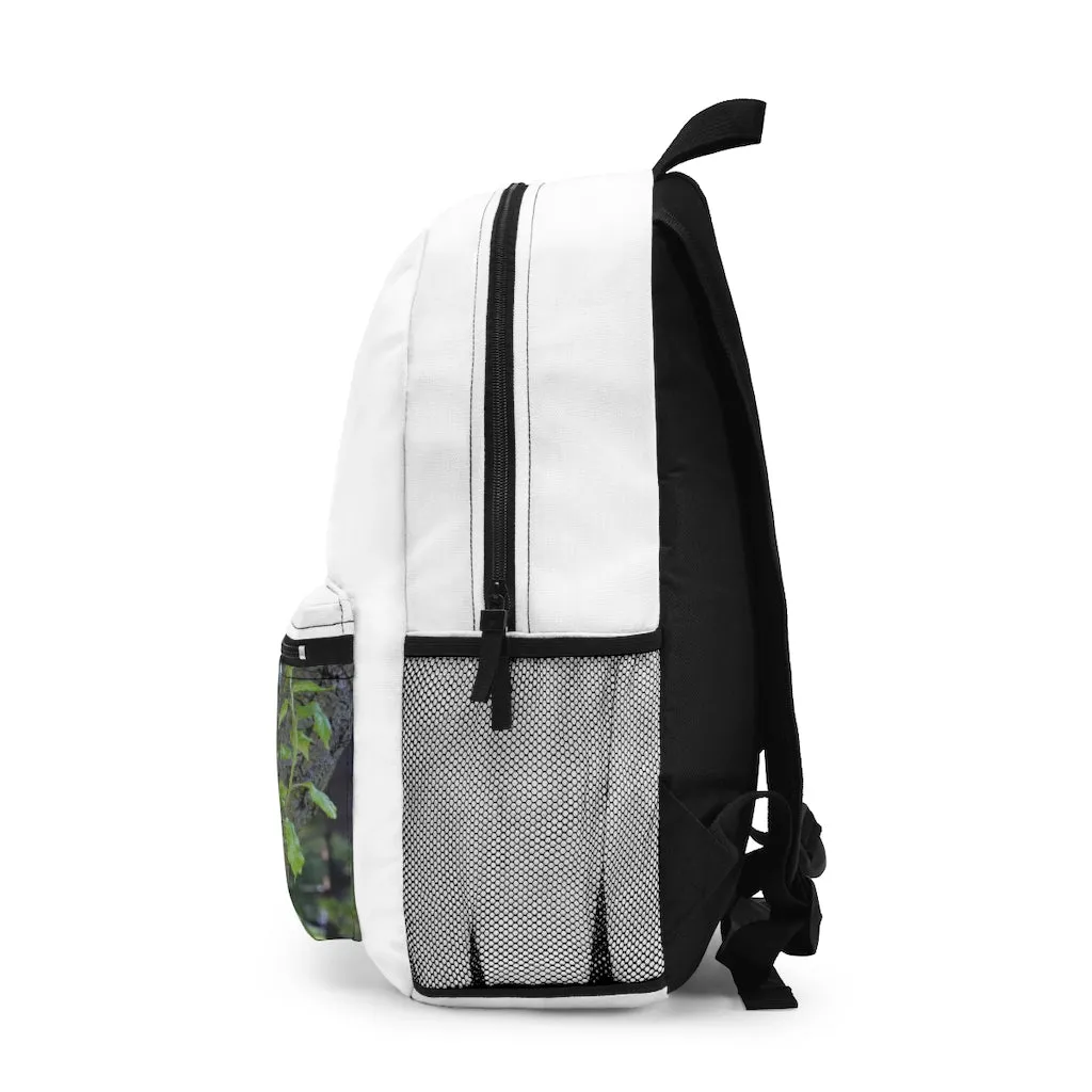 Tree Stump and Green Leaves Backpack (Made in USA)