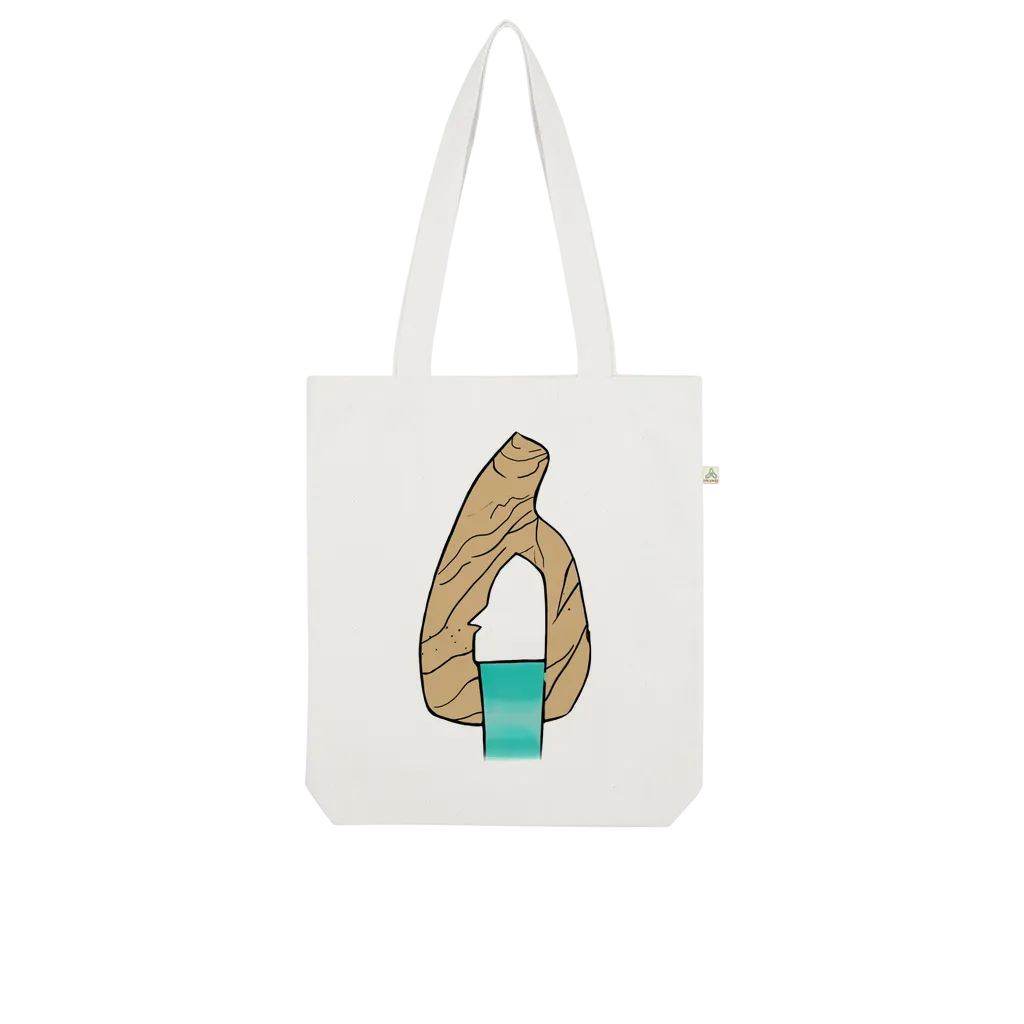 Yellow Rock with Water Organic Tote Bag