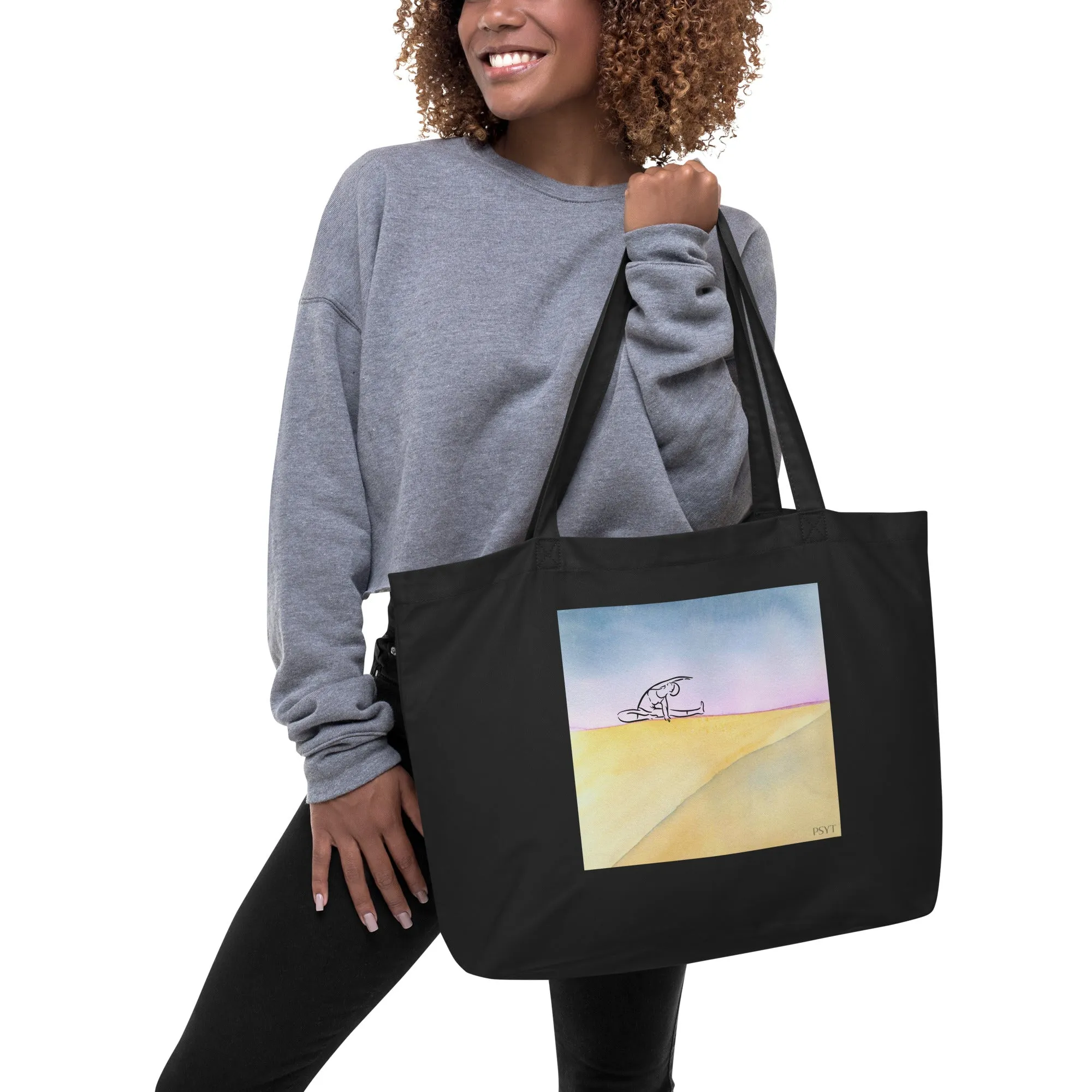 Zen Watercolor 9 Large organic tote bag